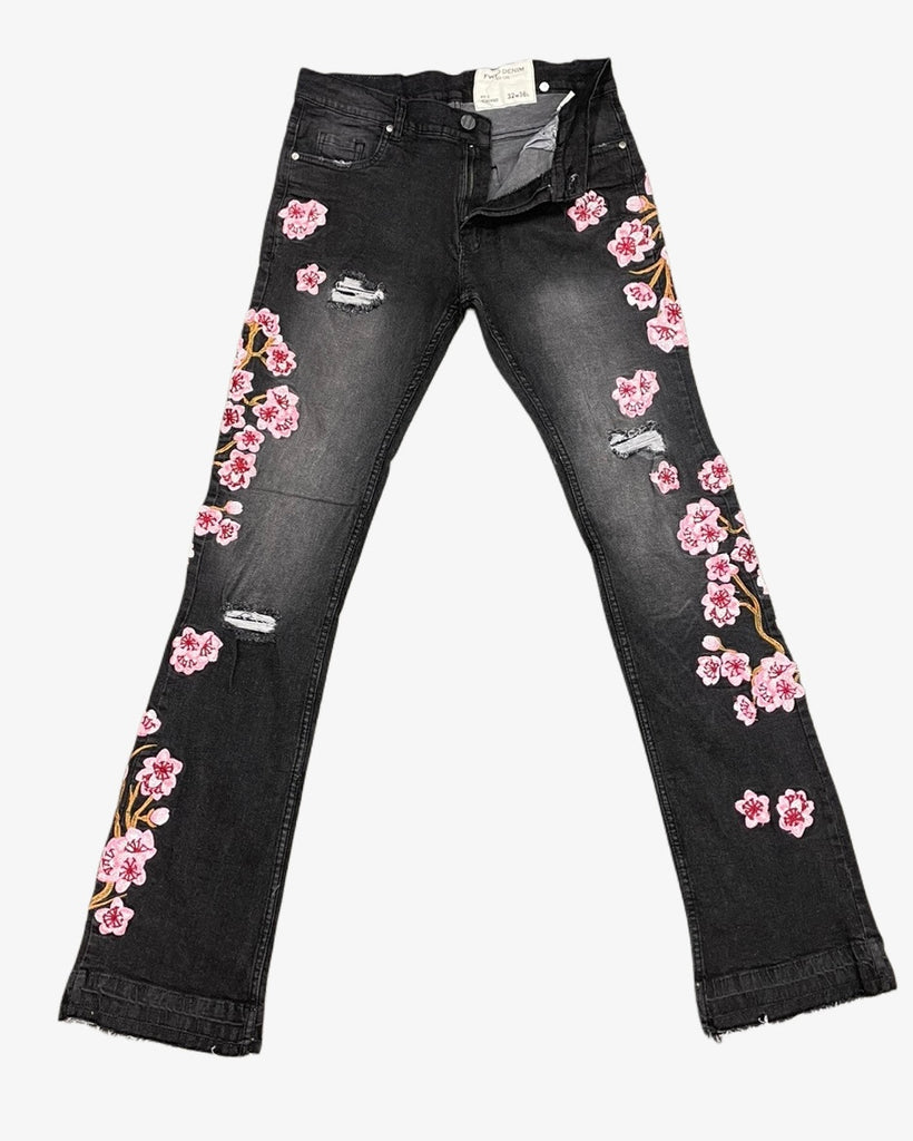 Cherry Blossom Stack Jeans