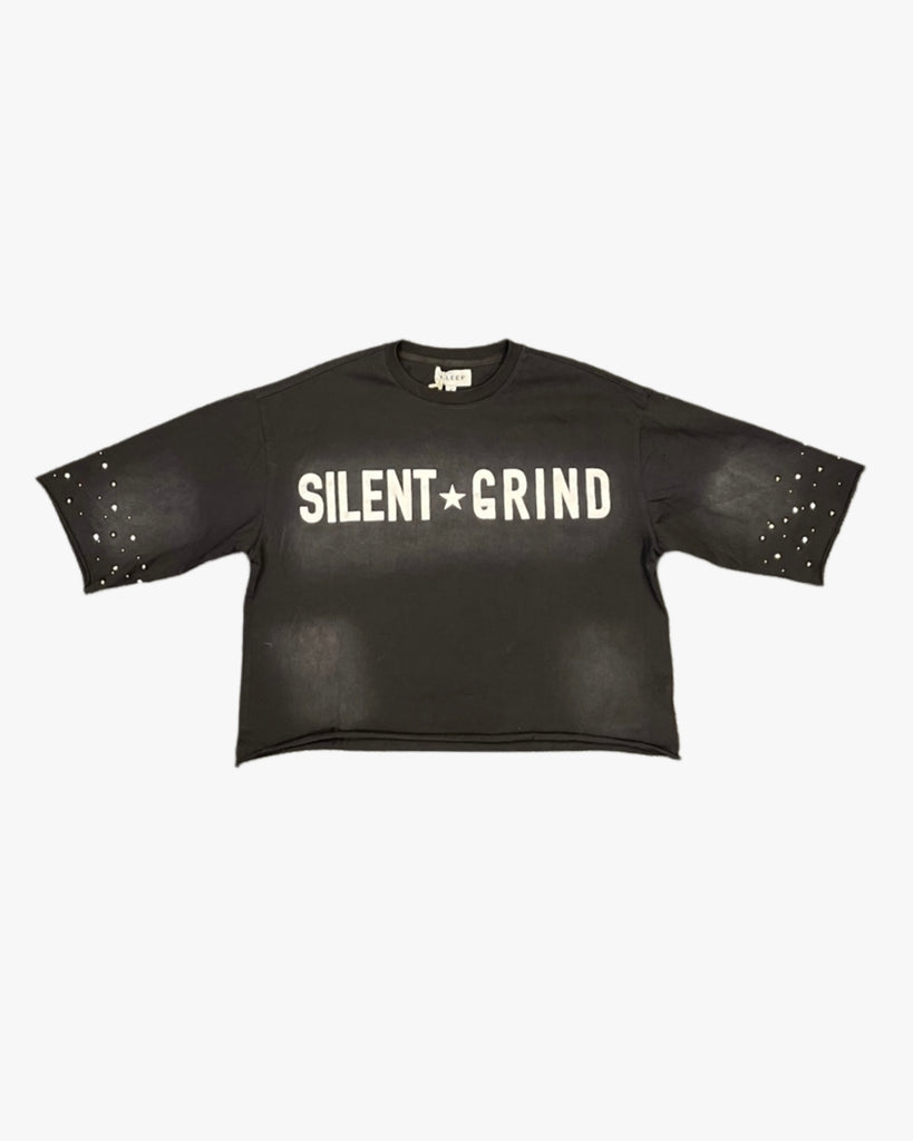 Silent Grind Rhinestone Cropped Tee