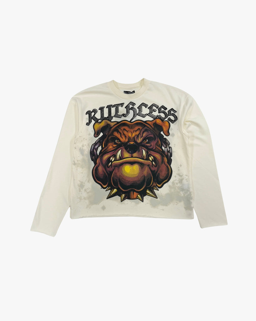 Bulldog Crop Rhinestone Crewneck