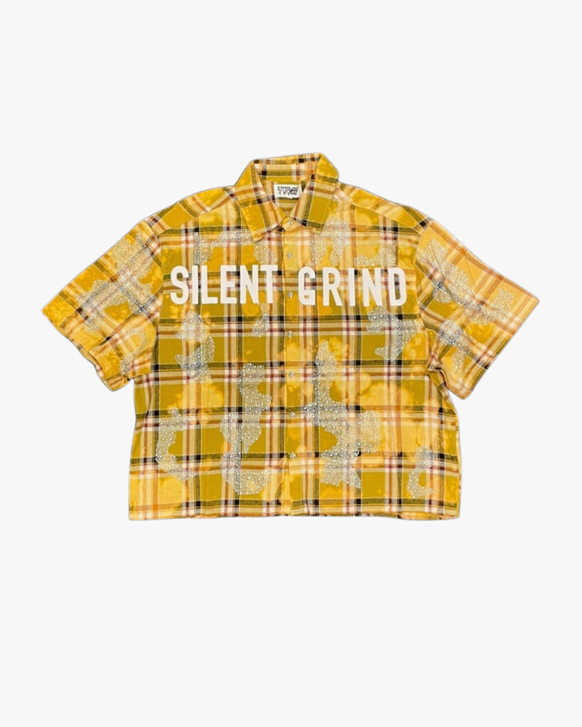 Silent Grind Rhinestone Flannel Tee