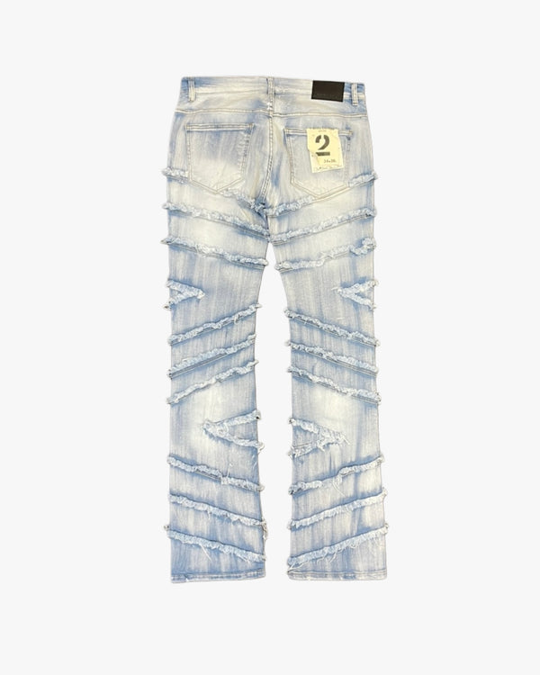 Mens Lined Stitch Gem Stack Jeans