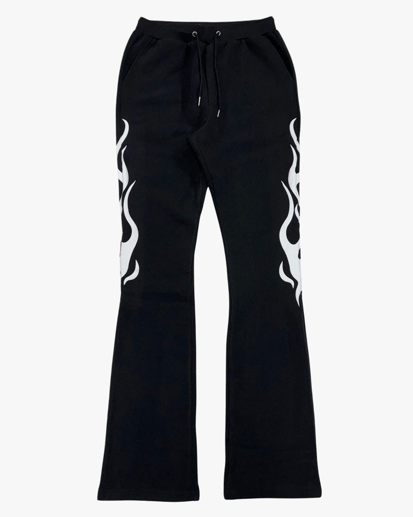 Black Pike Mens Flame Stack Joggers