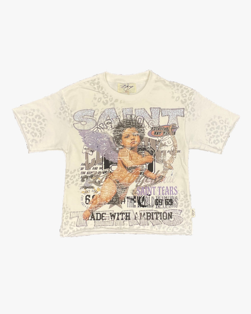 Kids Saint Cupid Rhinestone Crop Tee
