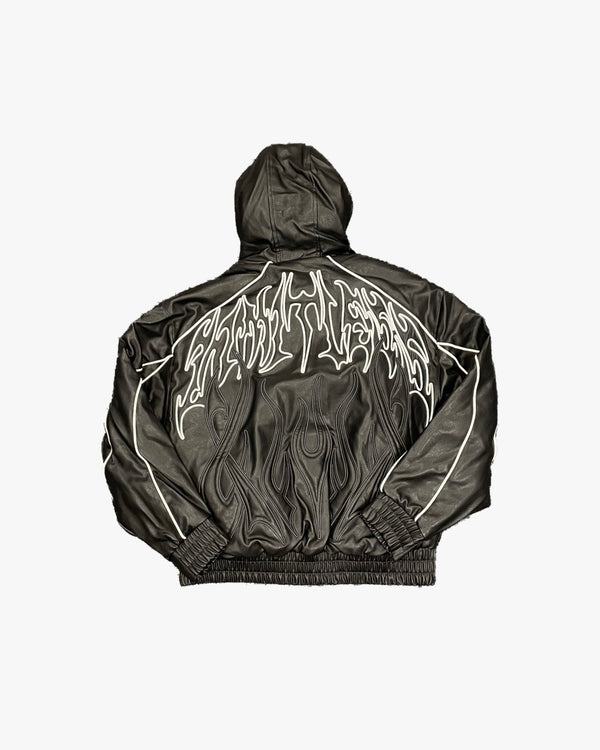 Limitless PU Hooded Bomber Jacket