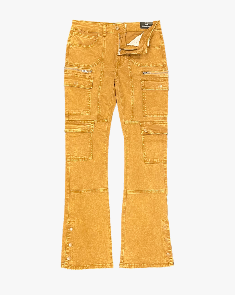 Stone Wash Stacked Carpenter Pants