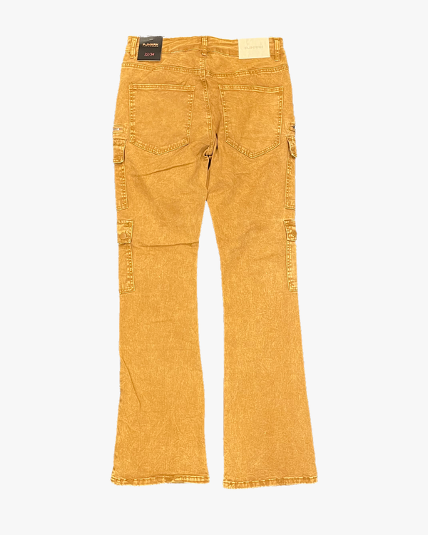 Stone Wash Stacked Carpenter Pants
