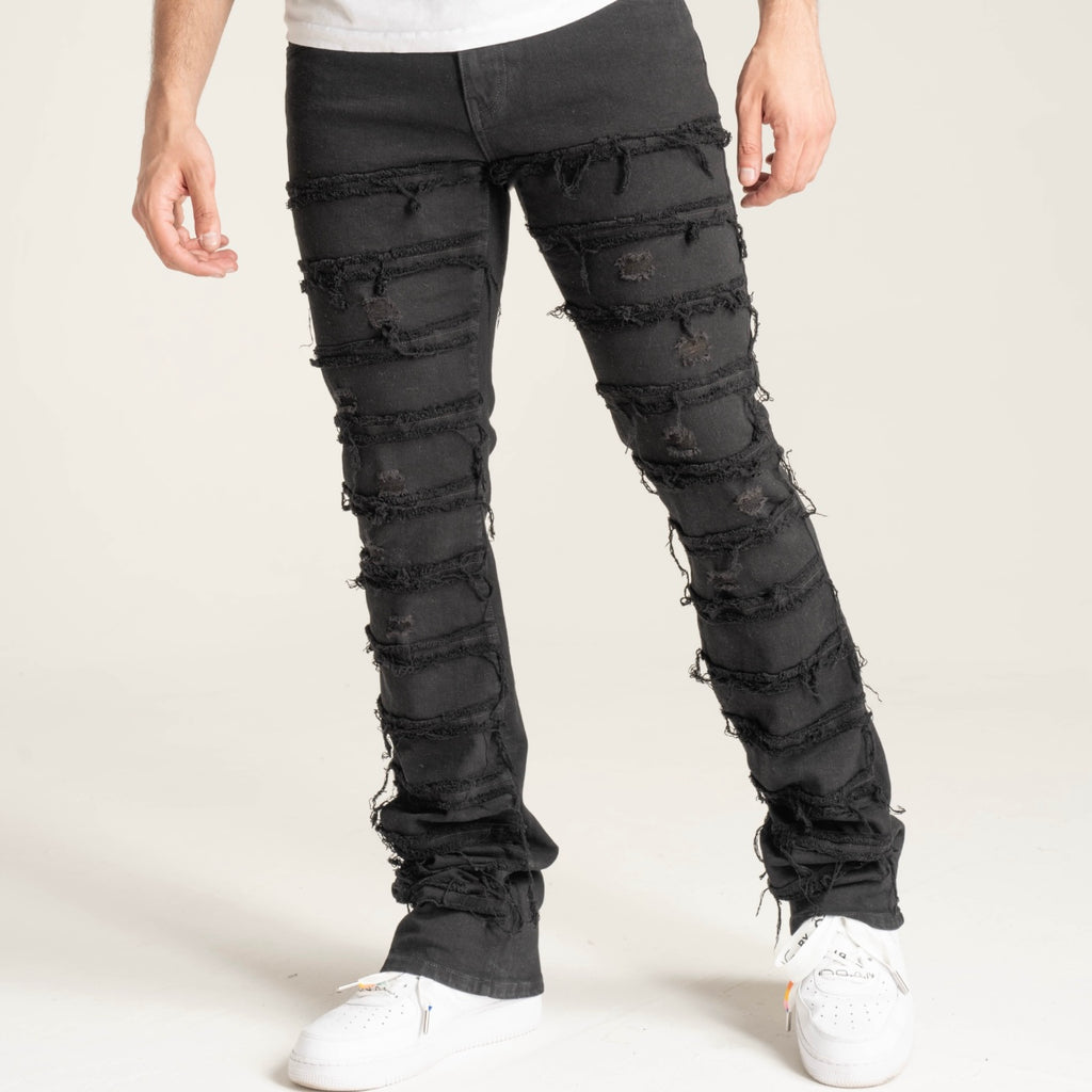 Spark Multi Frayed Stacked Jeans