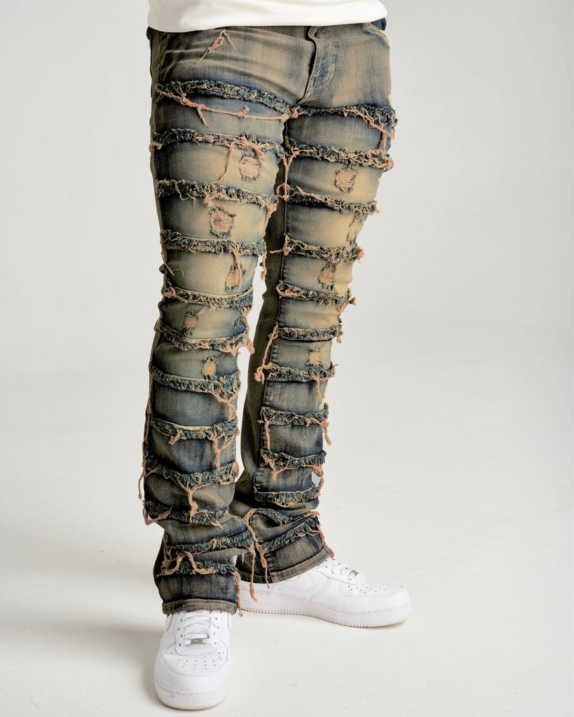 Spark Multi Frayed Stacked Jeans