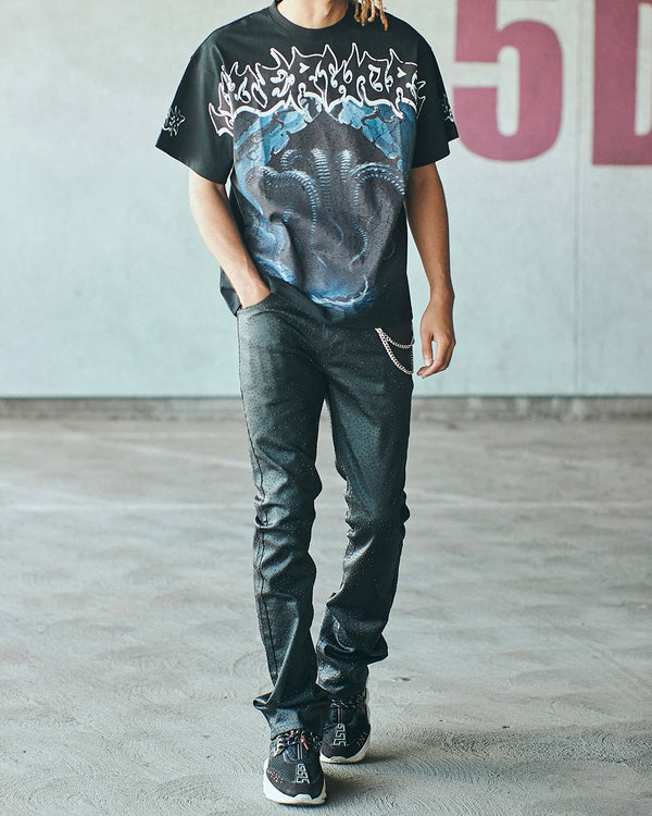 KDNK Waxed Rhinestone Pants