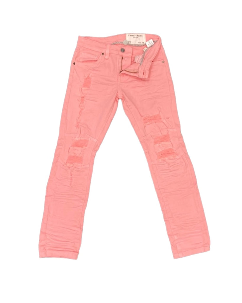 Color Distressed Kids Jeans